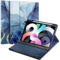 Fintie Tablet-Hülle für iPad Air 11'' M4/M3/M2(2026/2025/2024), iPad Air 5/4 Gen 2022/2020 10.9 Zoll, mit 7 Farben Beleuchtete Abnehmbare QWERTZ Tastatur