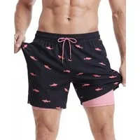 MaaMgic Shorts Herren Stretch kurze Hose Männer Badehose mit Reißverschlusstaschen (1-tlg)