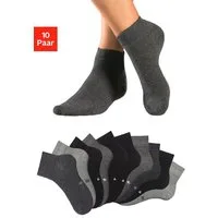 H.I.S Kurzsocken Damen Herren Kurzschaft Socken (Packung, 10-Paar, Großpackung 35-38 bis 43-46) mit eingestrickten Symbolen, leicht zum sortieren