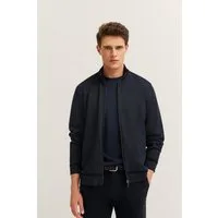 bugatti Sweatjacke Modern Fit mit Stehkragen und aus Baumwollmix