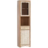 massivum Hochschrank Delhi Badschrank massiv aus Echtholz Landhausstil