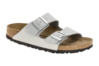 Birkenstock 1030127 BS Arizona Damen Pantoletten Silber Glitter - Anatomische...