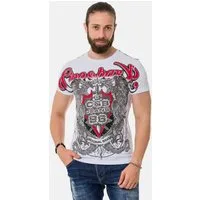 Cipo & Baxx T-Shirt T-Shirt mit Schattenmuster auf der Vorder-und Rückseite