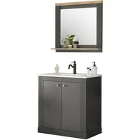 OTTO home Badmöbel-Set WESTMINSTER, Bad im Landhausstil, 2-teiliges Badezimmer, (2-St), Waschtisch, Spiegel mit Ablage, in 2 Farben verfügbar, Breite 80 cm