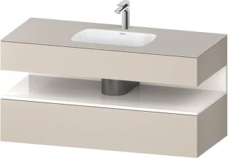 Duravit Qatego Einbauwaschtisch mit Konsolenwaschtischunterbau Taupe Matt 1200x550x600 mm - QA478702 QA4787022910000