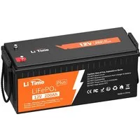 LiTime 12V 200Ah PLUS LiFePO4 Batterie Energiespeicher 2560Wh Solarakkus (12 V), IP65, Geeignet für Wohnmobil, Hausspeicher, Solarmodul und Camping