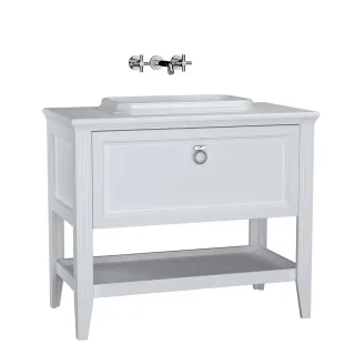 VitrA Valarte Set 98 cm Einbauwaschtisch + Waschtischunterschrank 1 Vollauszug Weiß Matt,62198 62198
