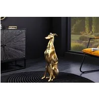 riess-ambiente Tierfigur GREYHOUND 70cm gold · moderne Skulptur im Windhund-Design · Dekoration, große Hunde-Statue · Aluminium-Metall · Dog-Accessoire fürs Wohnzimmer