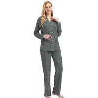 M-Diamant Schlafanzug Damen Pyjama-Set Damenwäsche V-Ausschnitt 3 teilig (Set, 3 tlg) 3-teiliges Set: Jacke mit V-Ausschnitt und Knöpfen, Trägertop und Hose