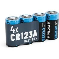 ABSINA 4x CR123A 3V Lithium Batterie für Kamera, Fotoapparat, auslaufsicher Batterie, (1 St)