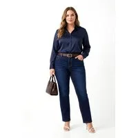 ESRA Straight-Jeans Damen Stretch Jeans Damen High Waist Stretch-Jeans Sommer Hose FG14 High Waist Damen Jeans Straight Gerade Jeans extra weiche Baumwolle