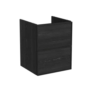VitrA New Metropole Edge Waschtischunterschrank mit 2 Vollauszügen 48 x 46 x 60 cm Schwarz,67386 67386