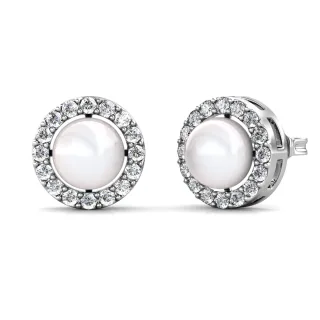 Circlet Perlenohrringe - Silber und Kristall