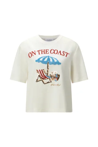 Rich & Royal - T-Shirt with Coast Application pearl white - Gr. - L