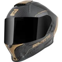 Bogotto Motorradhelm Phantom Carbon Helm, vorbereitet für Kommunikationssystem,Notfallsystem-Polsterung (EQ
