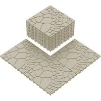 BBG Terrassendielen 44er Set WPC Klickfliesen 30.5x30.5 cm, 4 m², BxL: je 30.5x30.5 cm, 20 mm Stärke, (Steinoptik Terrassenfliesen Kunststoff), Interlocking Balkonfliesen Outdoor, rutschfest & wasserabweisend
