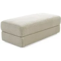 luma-home Polsterhocker 15257 (B124/T60/H40 cm, Bonellfederkern-Polsterung), Sitzbank Designerhocker, robuster Cord-Bezug Beige Grau