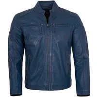 Jilani Lederjacke Michael Jilani Collection - Herren Lederjacke Lammnappa blau