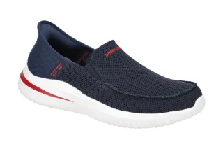 Skechers 210604 NVY Herren Slipper Halbschuhe blau Navy VEGAN Fu?bett Memory ...