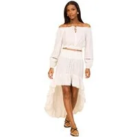 LIPSY Strandkleid Lipsy Oberteil, Bardot-Ausschnitt + Lochstickerei (1-tlg)