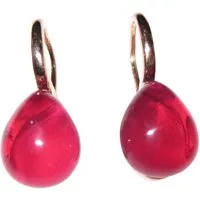 Mugello Paar Ohrhänger Bari fuchsia vergoldet klein leicht modern modisch, made in Italy, Sterlingsilber mit 18K Rotvergoldung