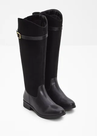 bonprix Weitschaftstiefel mit Schnalle, schwarz, Gr.40, Schöner Weitschaftstiefel mit dekorativer Schnalle