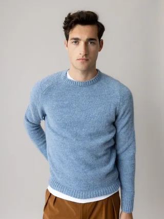 mos mosh gallery - MMGCarlos Crew Neck Knit light blue melange - Gr. - XXL
