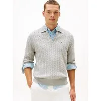 Tommy Hilfiger Polokragenpullover CLASSIC COTTON CABLE mit Zopfmuster, regular fit