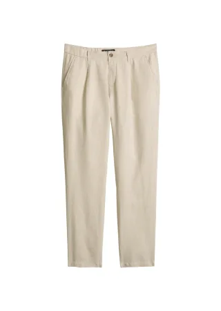 Marc OPolo Casual - Leinenhose Model Osby Jogger pleats Grey Silk - Gr. - 30