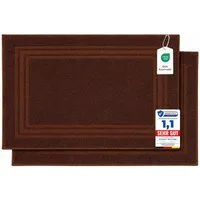Komfortec Badematte Badvorleger aus 100% Baumwolle, 50x70 cm Duschvorleger, Waschbar Duschmatte, Frottee, Rechteckig, 600 g/m², 2er Set, Saugfähig & Schnelltrocknend