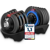 DH FitLife Hantel verstellbare Hanteln, 1,5 bis 18 KG mit 12 Gewichtsstufen, (ideal für Krafttraining & Fitness, ergonomische Hantel mit Schnellverstellung, Gusseisen Hantelscheiben), ideal für Muskelaufbau & Ganzkörpertraining