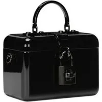 DOLCE & GABBANA Schultertasche, Faltbare Blackbox, Leder, Lederhandtasche, Handtasche, Schwarz