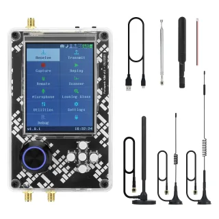 R10 SDR Radio PortaPack H2M Preloaded MayhemFirmware Wide Frequency Range 3.2 Inch Screen Multi Antenna Set Advanced PCB