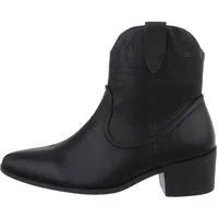 Ital-Design Damen Cowboyboots Western Westernstiefelette (85136176) Blockabsatz Western- & Bikerboots in Schwarz