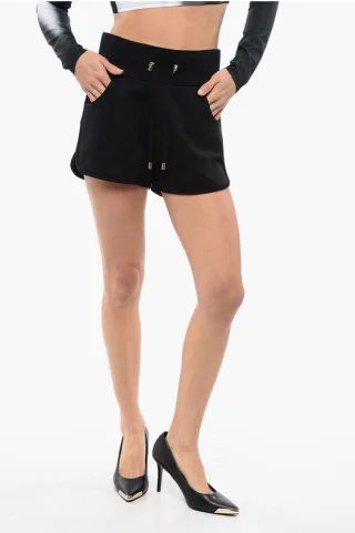 Jersey-Shorts mit mehreren Taschen und Logo-Print
