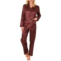 Normann Pyjama Damen Satin Schlafanzug in Optik zum durchknöpfen - 191 94 002