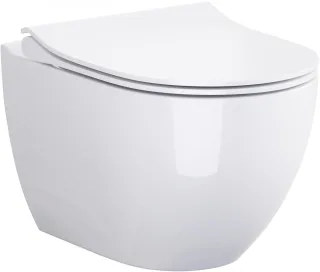 Neuesbad Serie 100 Wand-Tiefspül-WC spülrandlos (rimless), weiss mit Beschichtung, B:355, T:495mm NB1K109-0541