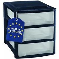 M home Schubladenbox Bürobox Briefablage DIN A4 3 Ablage Fächer Organizer Ablagebox, (Spar-Set, 1-St., Schubladenbox mit 3 Fächern), mit 3 Fächern mit Griffmulde im DIN A4 Format