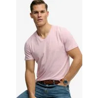 Superdry Rundhalsshirt CLASSIC COTTON LINEN VEE Baumwollmischung, relaxed fit aus luftig leichtem Baumwoll-Leinen-Mix