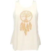 Guru-Shop T-Shirt Retro Art Tanktop mit Ethnodruck Traumfänger -.. Festival, Hippie, Ethno Style, alternative Bekleidung