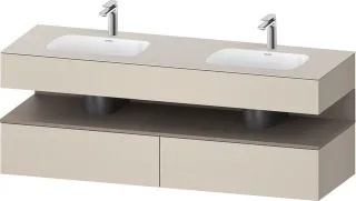 Duravit Qatego Einbauwaschtisch mit Konsolenwaschtischunterbau Taupe Supermatt 1600x550x600 mm - QA4 QA4797043830010