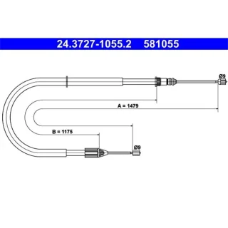 ATE Handbremsseil hinten Renault Megane Sc?nic 24.3727-1055.2