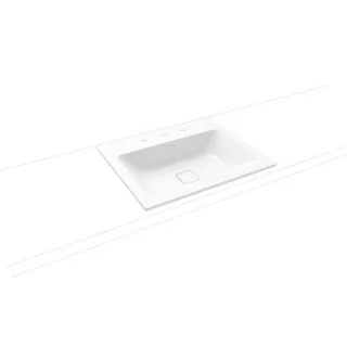 Kaldewei Cono Einbauwaschtisch 901606033001 3080 60x50x1,4cm, weiss Perl-Effekt, 3 Hahnlöcher