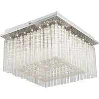 GLOBO LIGHTING LED Deckenleuchte VINCE, LED fest integriert, Warmweiß, Glaskristalle, Deckenlampe, Glasstäbe, Wohn und Essbereich