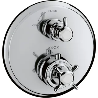 hansgrohe Axor Montreux Fertigmontageset 16800000 Unterputz-Thermostat, mit Absperrventil, Kreuzgriff, chrom
