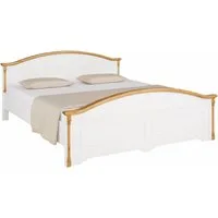 OTTO home Massivholzbett Graz, hohe Belastbarkeit, klassischer Landhausstil, FSC® zertifiziert (Breite/Belastbarkeit 180cm/220 KG, 90cm/=120KG), mit dekorativen Fräsungen, inklusive Lattenrost