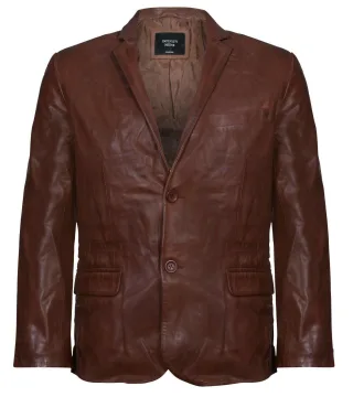 Jacke Lederblazer Weicher italienischer, taillierter Mantel