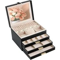 AdelDream Schmuckkassette Schmuckkasten mit 4 Ebenen