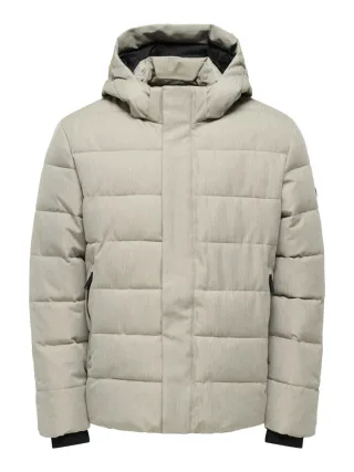 only & sons - Steppjacke mit Kapuze braun - Gr. - S