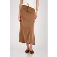 Monari Midirock Rock Basic Cupro Seidig glatte Haptik, Midi-Länge, Bindeband, Seitenschlitz